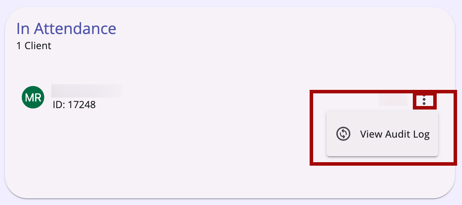 View Audit Log option in Action Menu