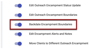 backdate encampment boundaries