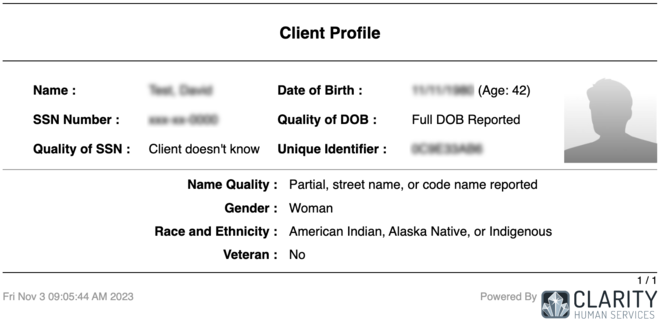 client profile