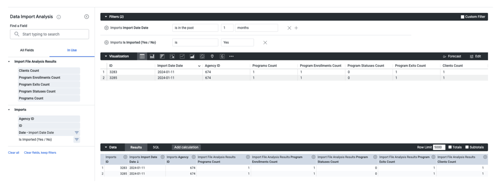 Looker Data Import Analysis Model