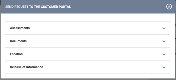 send request to the customer portal