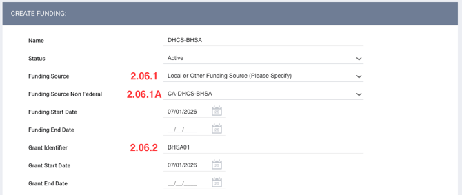 Create Funding Task with Data Elements noted